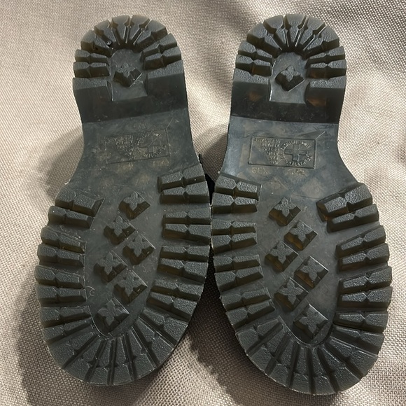 Dr Martens Addina Flower Buckle Leather Platform Shoes - Picture 13 of 14